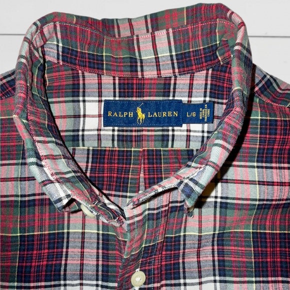 Ralph Lauren Classic Fit Flannel Shirt L • Plaid Long Sleeve Button Down - Picture 11 of 17